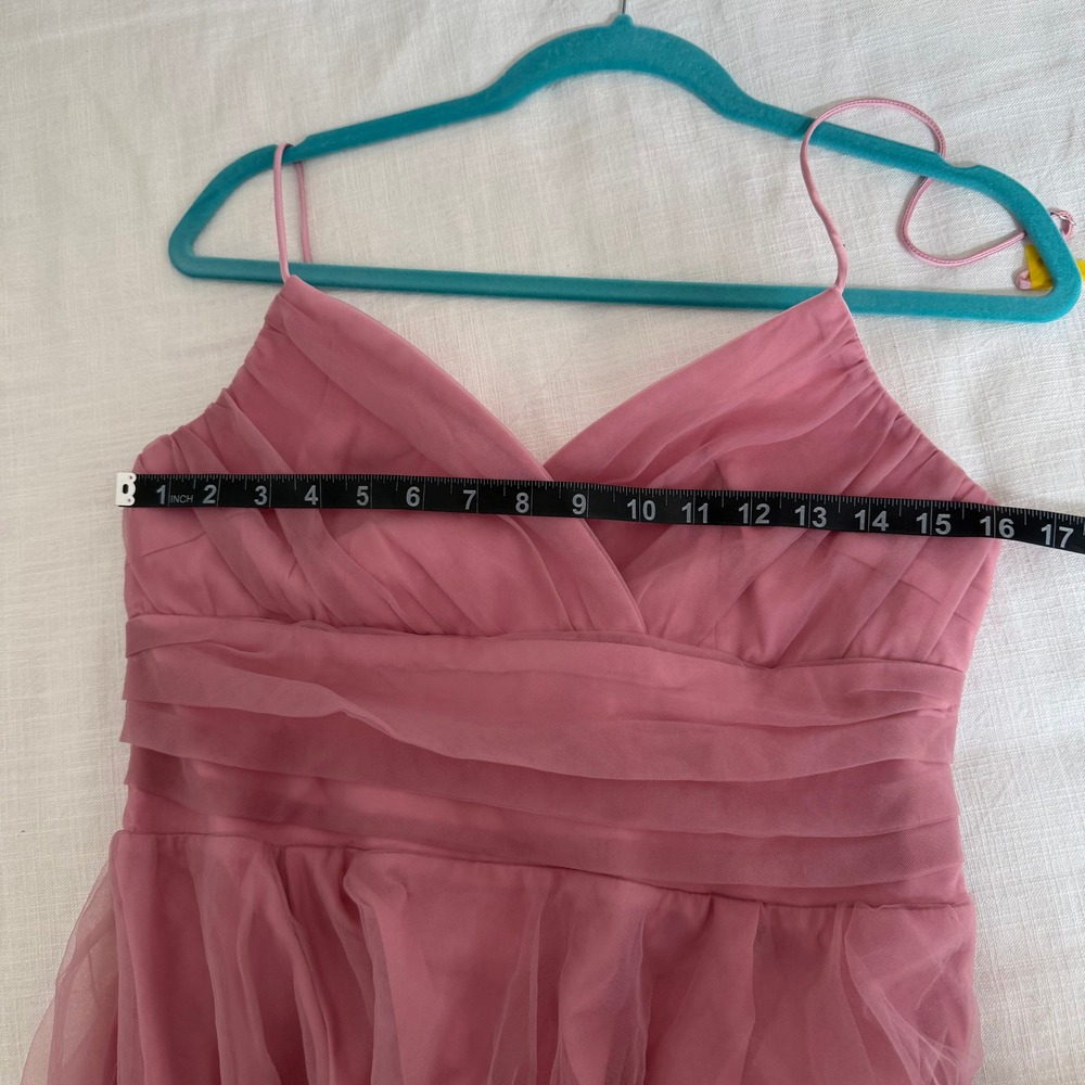 Petal and Pup Pink Tulle Mini Dress V-Neck Pleated Party DA12433 Large - Picture 6 of 9